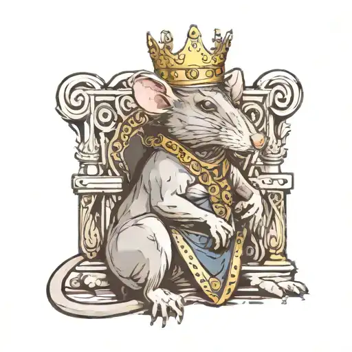 Rat Wearing A Crown On A Throne