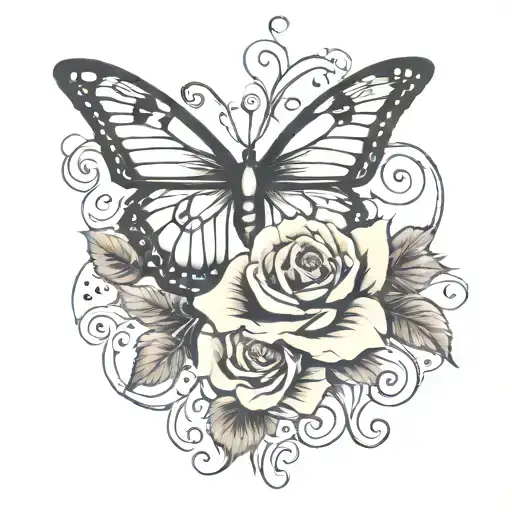 Semi Colon Butterfly Music Rose
