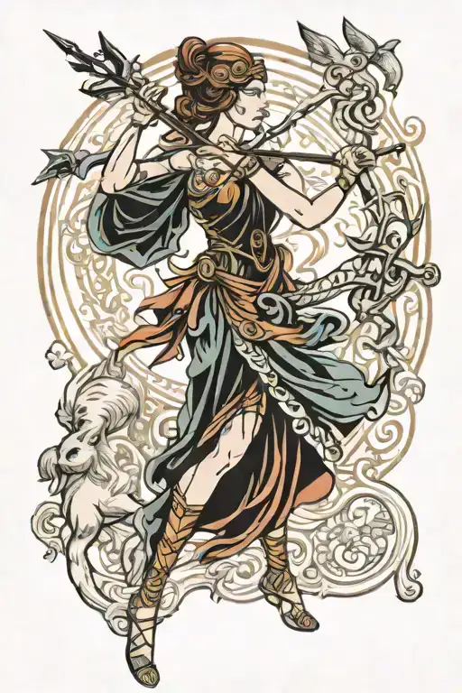 Greek Godess Artemis Hunting