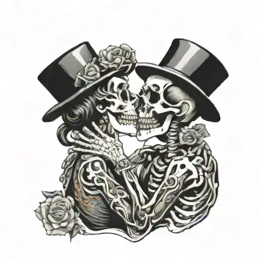 Person Kissing A Skeleton