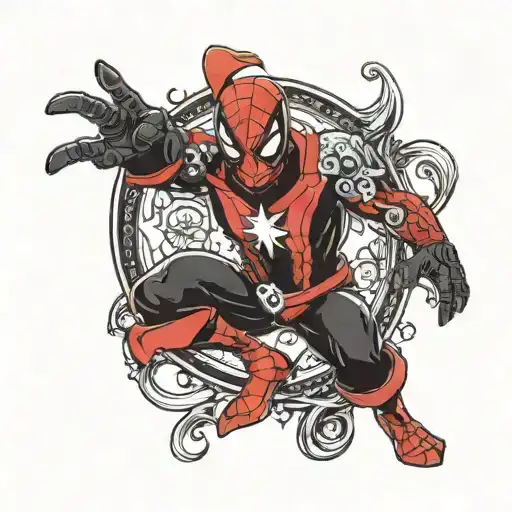 Marvel Character Darevil In Red And Black With A