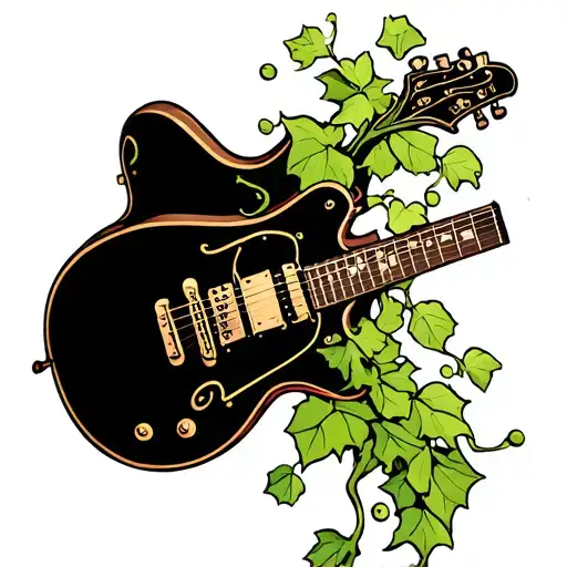 Guitar With Vine Growing Out Of It