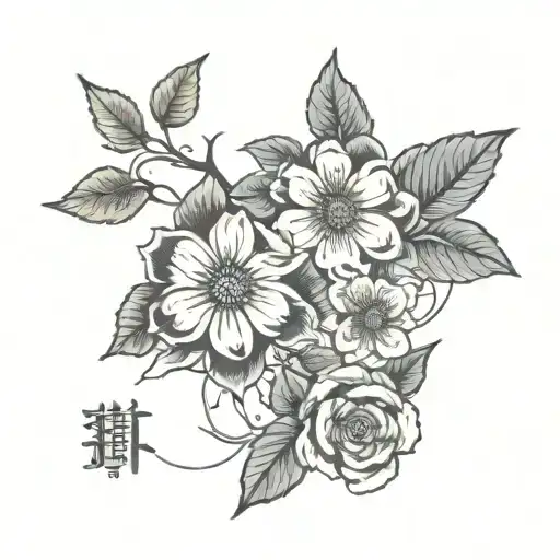 Korean Flower Text