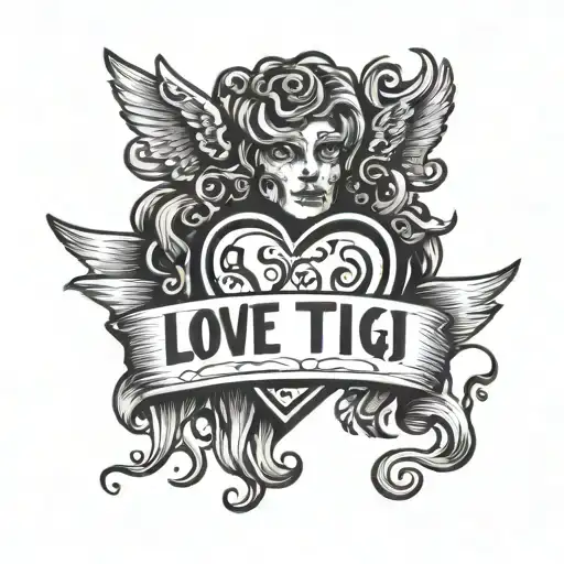 Black Text That Says I Love Tj With A Heart