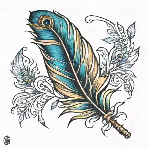 Peaqcock Feather With Flute