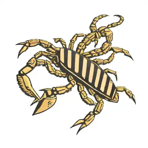 Scorpion With Stripes In A Trapezoid