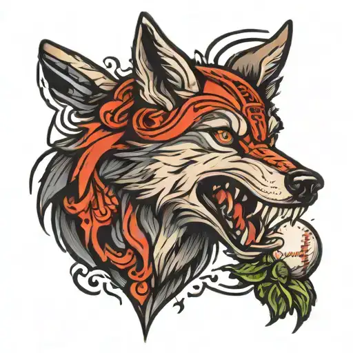 Baseball And Wolf