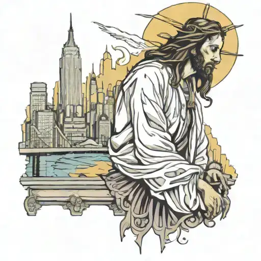 Jesus Looking Down On Nyc