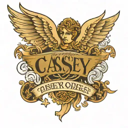 Name Saying Casey With Angel Wings