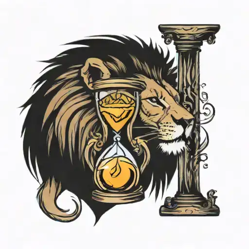 Hour Glass And Lion