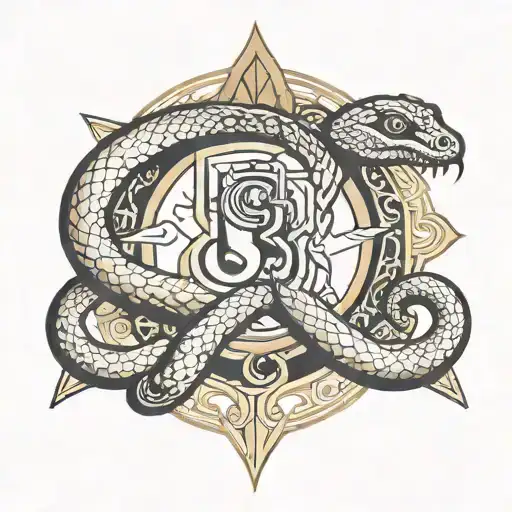 French Symbol Surrounded By A Snake