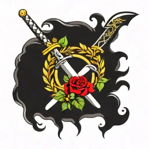 Laurel Wreath With A Sword In The Middle