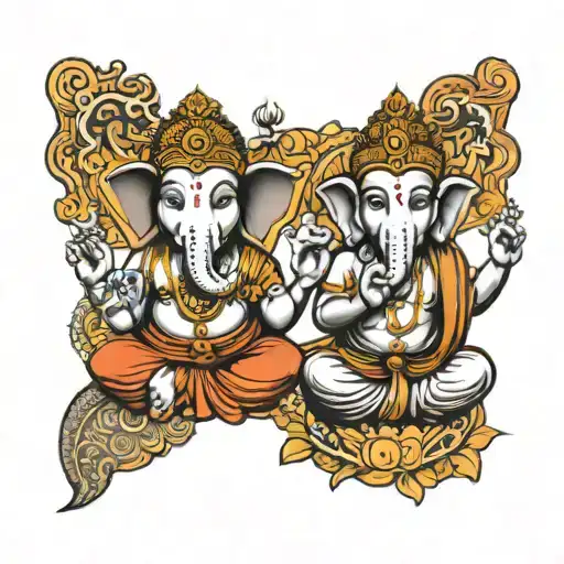 Ganesh And Lord Buddha Mix