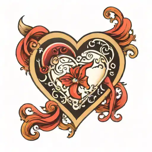 Card Heart 6 With An A And A C