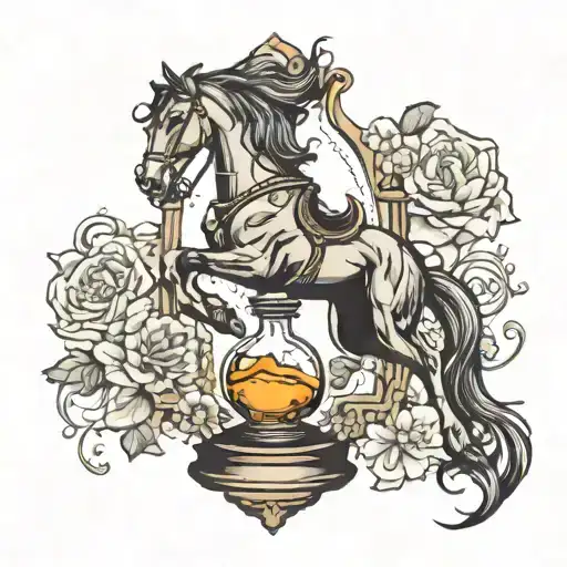 Hourglass With Horse Running Out Of Bottom