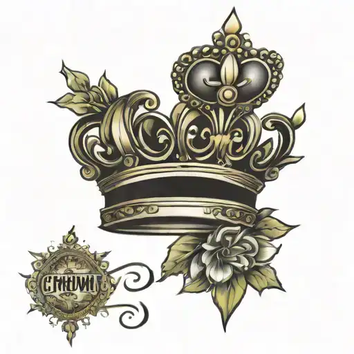 Crown Tattoo With Last Name Marrero Incorporated