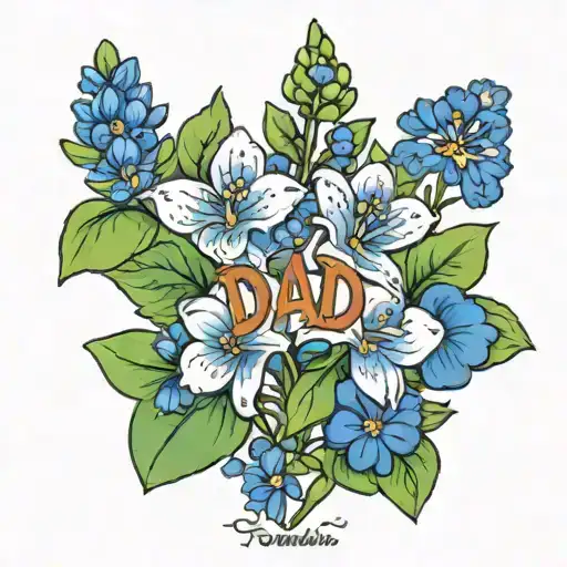 Dad Name With Bluebonnets