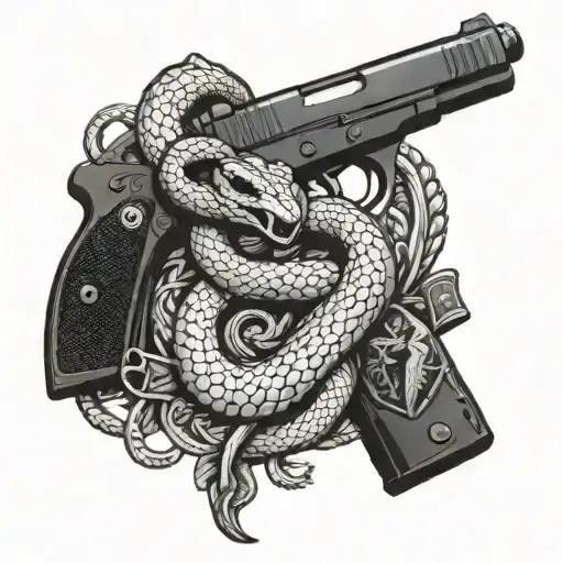Snake Wrapped Around The Glock 21