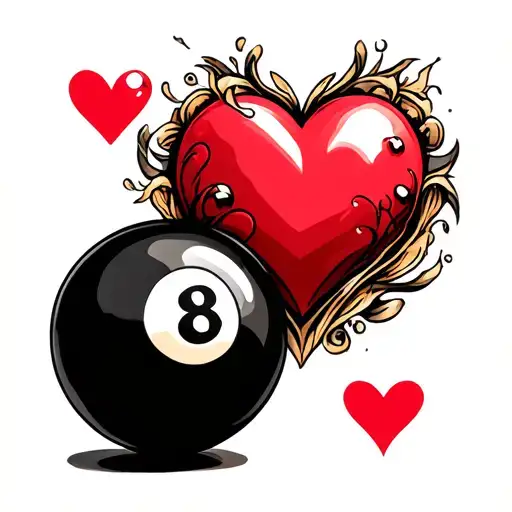 8 Ball And Love Heart
