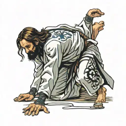 Jesus Doing Bjj Techniques