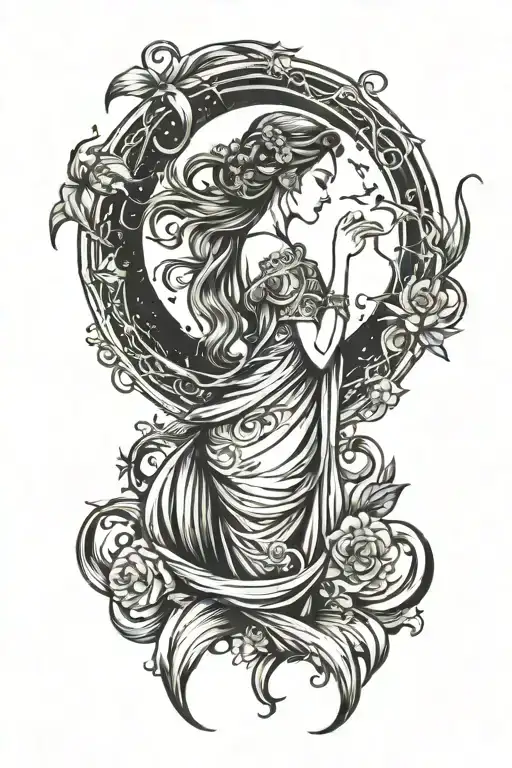 Virgo Girl Moon Back Ground