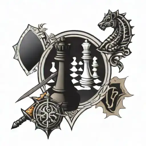 Chess And Sword Intertwined Representing Different Aspects