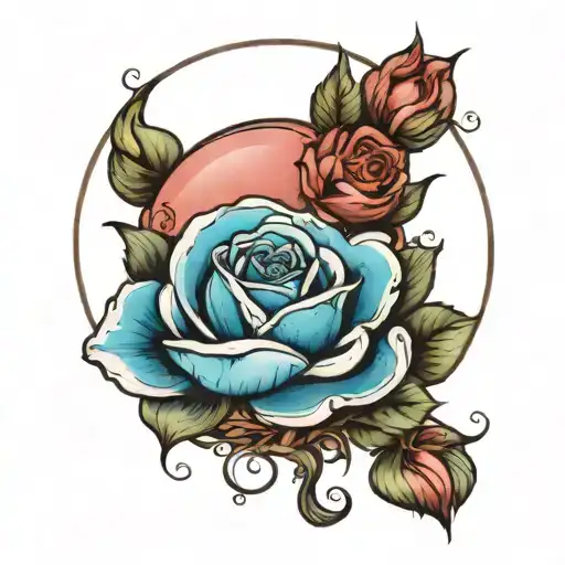 Rose And Moon And Ocean