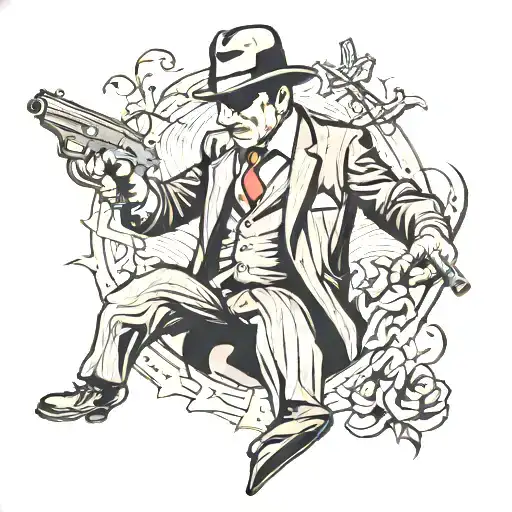 London Mobster Holding Gun