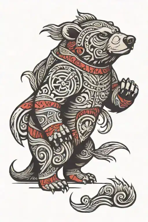 Tribal Tattoo Protector Gryzli Bear