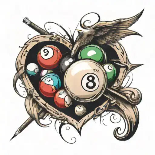 Make A Tattoo Sketch That Will Reflect My Love For Billiards