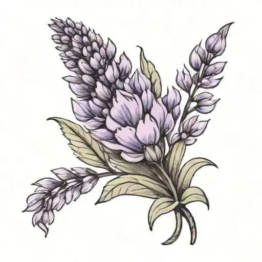 Lavender Flower With A Black