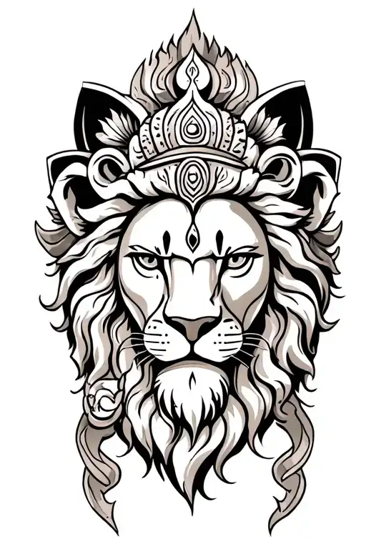 Lion Head And Loard Shiva