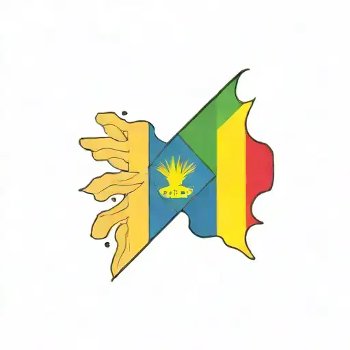 Long Rectangle With Ecuadorian Flag In It And Rainbow Flag And The Learn Symbol