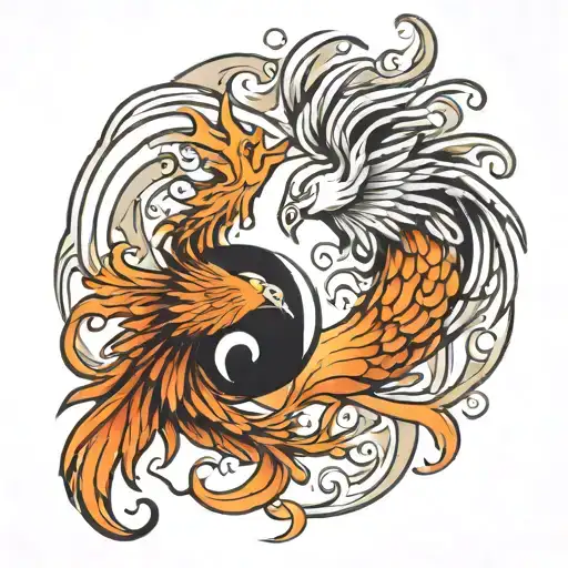 Yin Yang With Phoenix