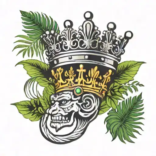 Kings Crown With Jungle Palms And Ferns With Scottish Ancestry
