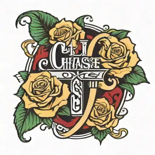 Letters That Say Chase Jesus With Roses Intertwined