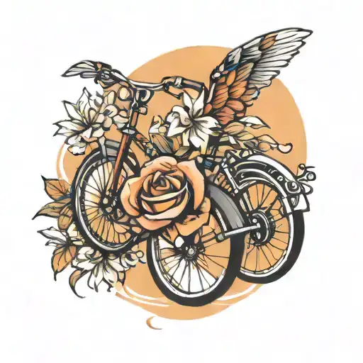 Flower Bicycle Sunset