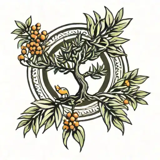 Small And Simple Tattoo With Olive Tree Inspired By The Kurdish Culture