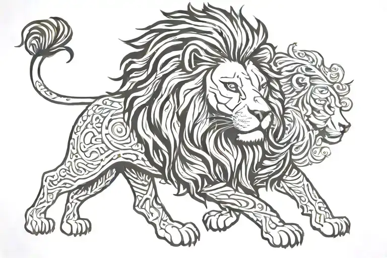 Lion With Names As The Mane Made