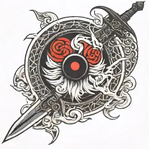 Demonic Female Samura Sword Over Sharingan