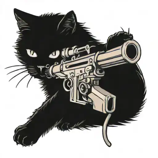 Cat With A Machine Gun In The Sky