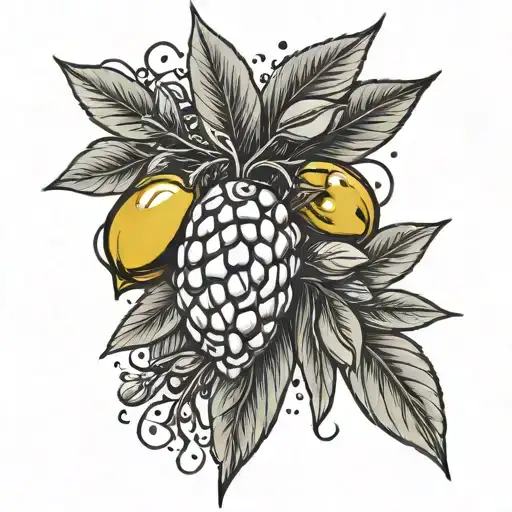 Small Black And Gray Tattoo With Olive Leaves Inspired By The Kurdish Culture