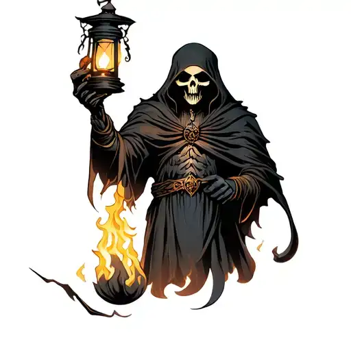 Reaper Holding Lantern Of Souls