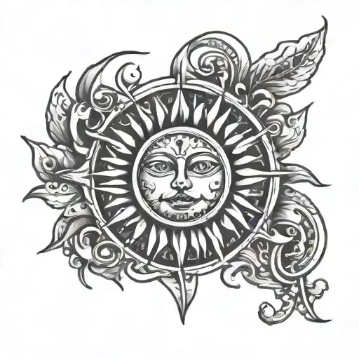 Outline Of A Sun With Wc On The Inside Surrounded