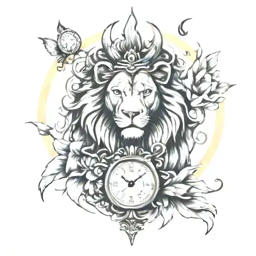 Heart Organ Lion And Clock