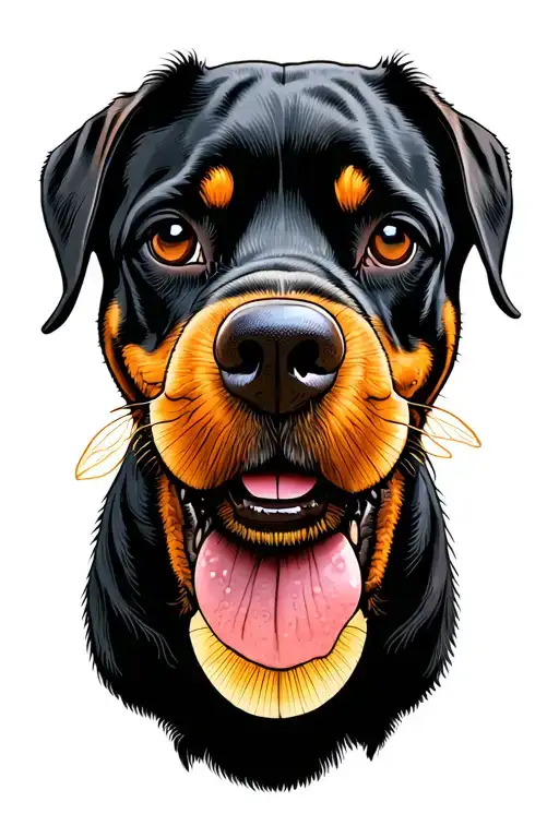 Honey Bee On Rottweilers Nose Print