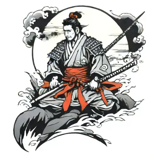 Samurai In The Moonlight