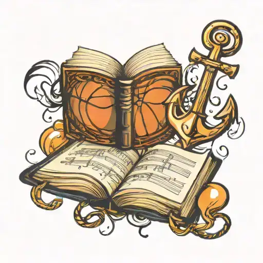 Book Music Notes Anchor Basketball