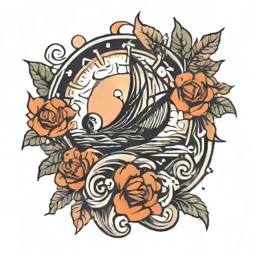 Tattoo Representing Journey Of A Person's Life