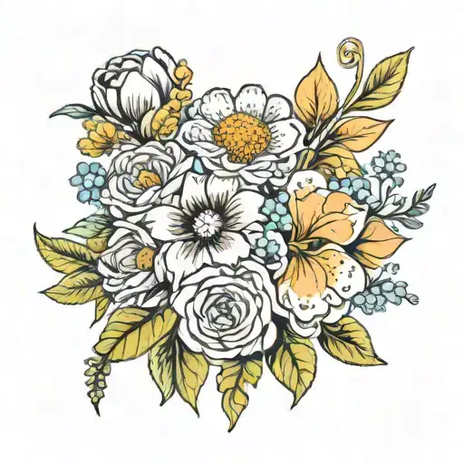 Birth Flower Bouquet January November March Birth Flower